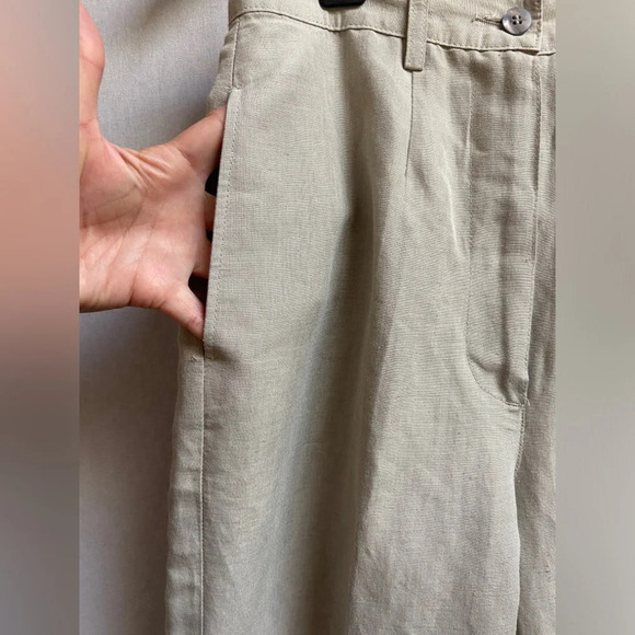 United  Colours of Benetton Made in Italy Linen blend high waisted pants Sz 42 - Picture 5 of 11